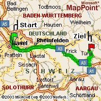 Situationsplan bei Anfahrt von Richtung Basel